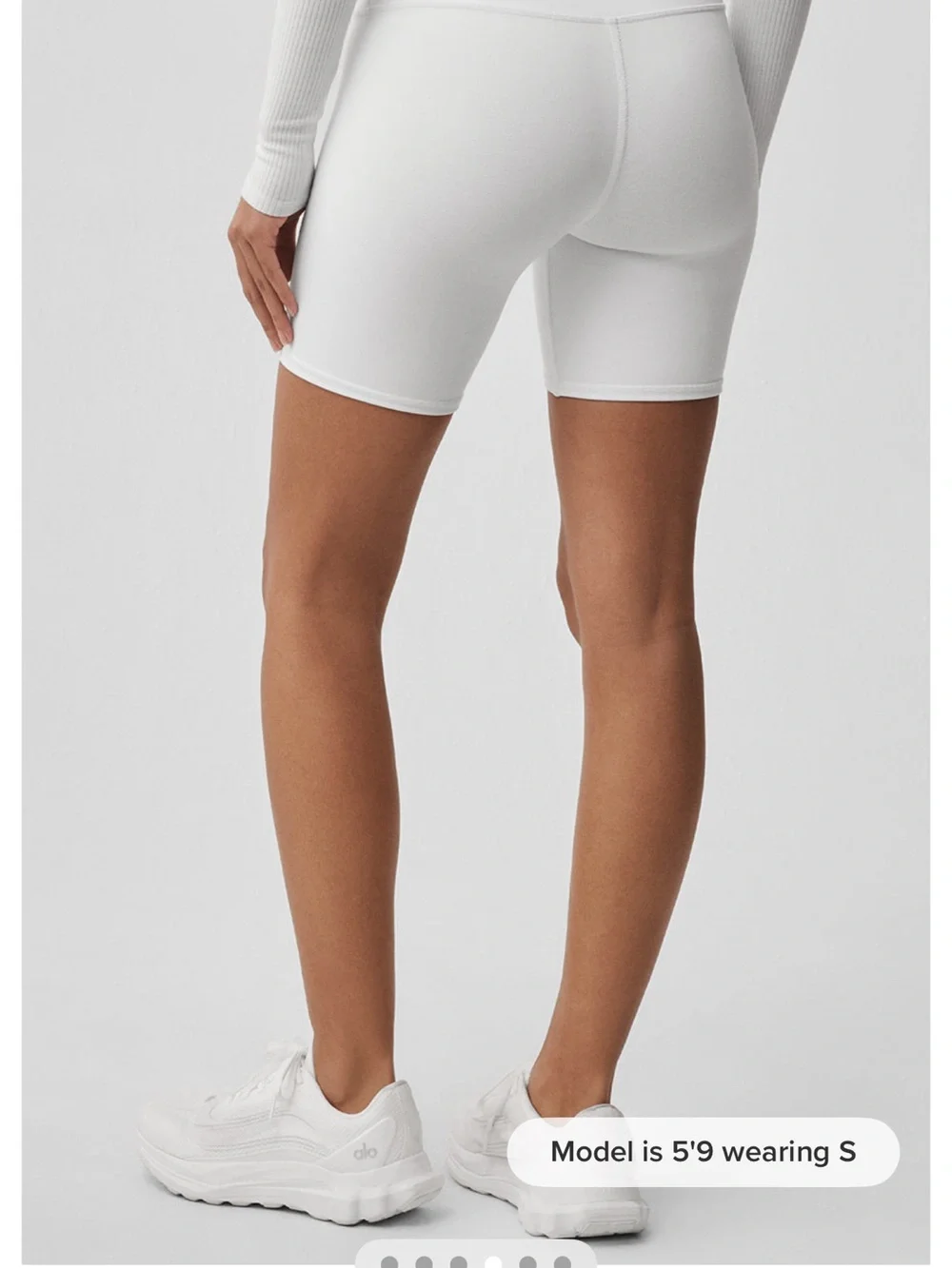 ALO Yoga High-Waist White Biker Shorts